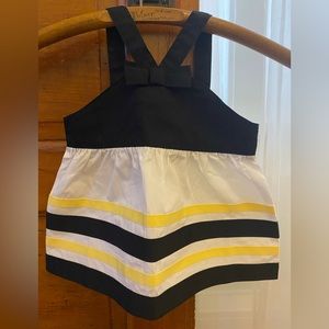NWT Gymboree Black, White, Yellow Cotton Swing Top in a 2T